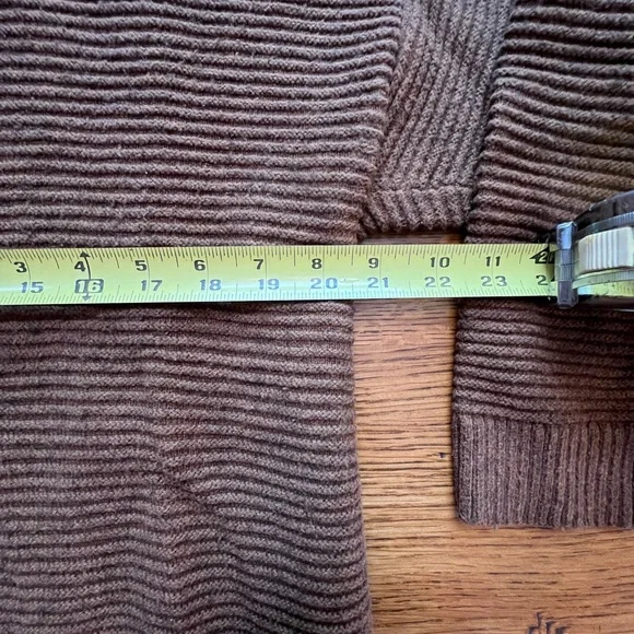 ⭐️ Madewell Greensboro Button-back Ribbed Sweater Heather Cinnamon Brown LARGE - Picture 10 of 13